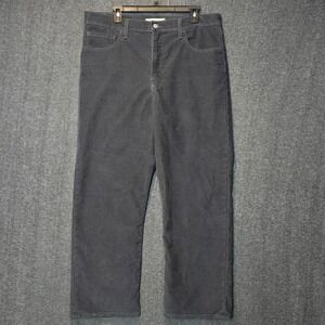 Levi's Ribcage Straight Ankle Corduroy Pants Gray Size 33 High Rise 35 x 27